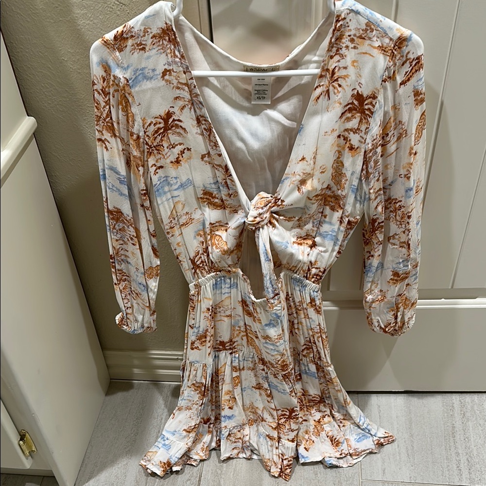 Floral Tie-Front Dress